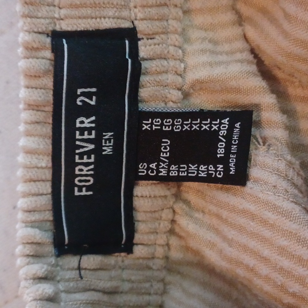 FOREVER 21 Beige Ribbed Drawstring Pants - Picture 3 of 3